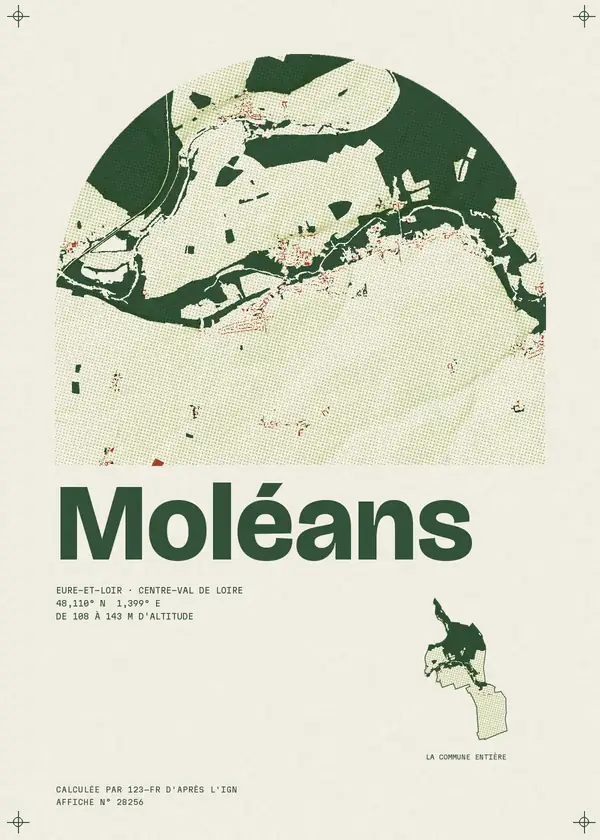 Affiche de Moléans, calculée par 123-fr d'après l'IGN