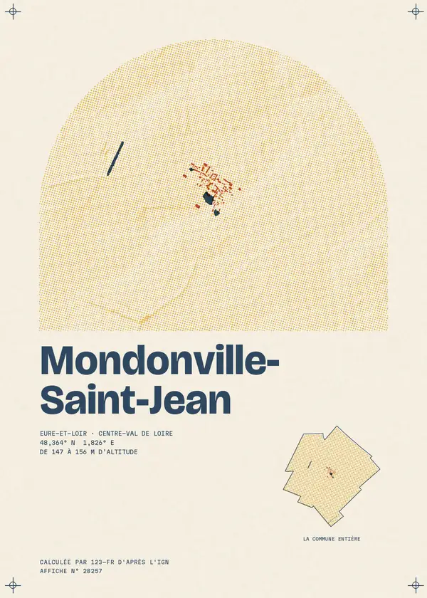 Affiche de Mondonville-Saint-Jean, calculée par 123-fr d'après l'IGN