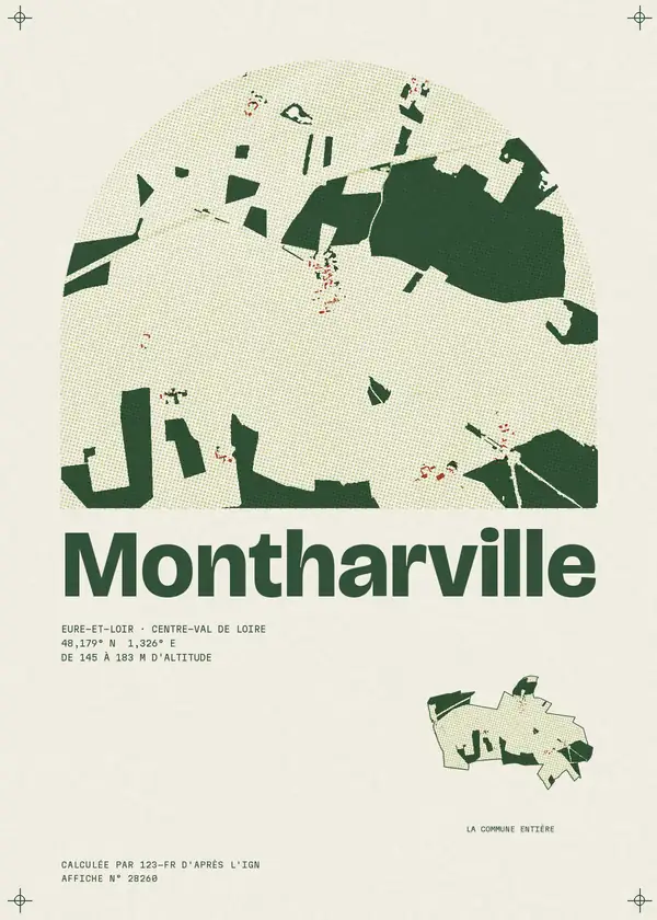 Affiche de Montharville, calculée par 123-fr d'après l'IGN