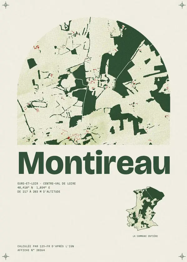 Affiche de Montireau, calculée par 123-fr d'après l'IGN