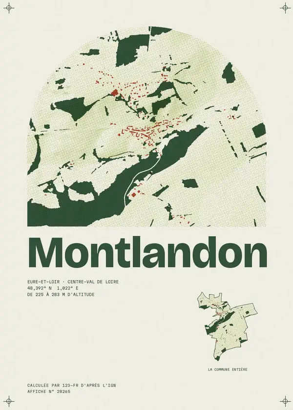 Affiche de Montlandon, calculée par 123-fr d'après l'IGN