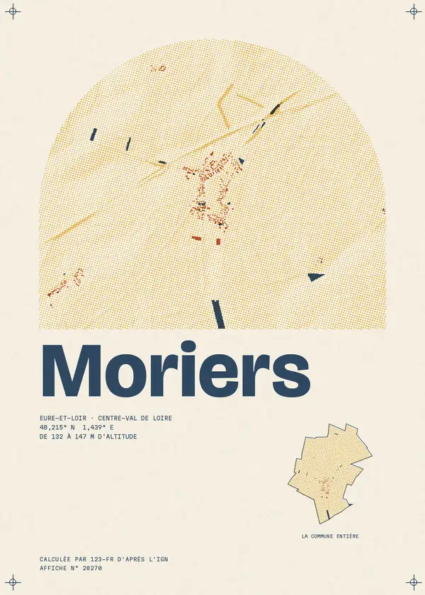 Affiche de Moriers, calculée par 123-fr d'après l'IGN