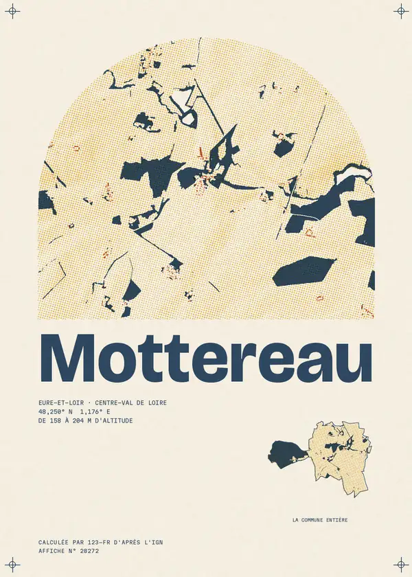 Affiche de Mottereau, calculée par 123-fr d'après l'IGN