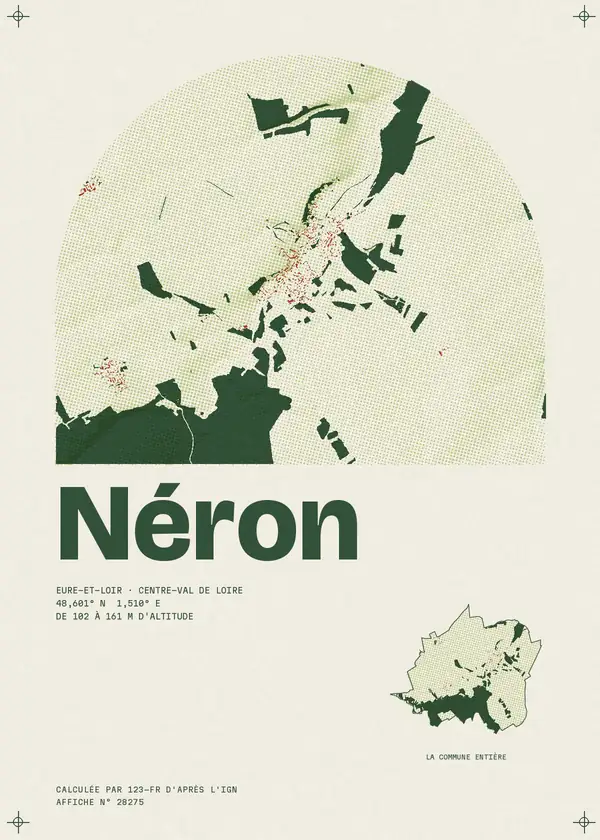 Affiche de Néron, calculée par 123-fr d'après l'IGN