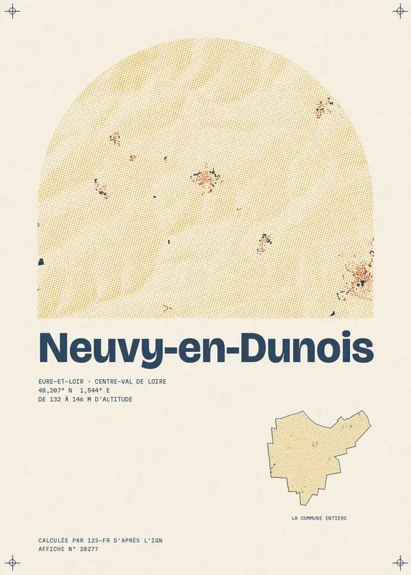 Affiche de Neuvy-en-Dunois, calculée par 123-fr d'après l'IGN