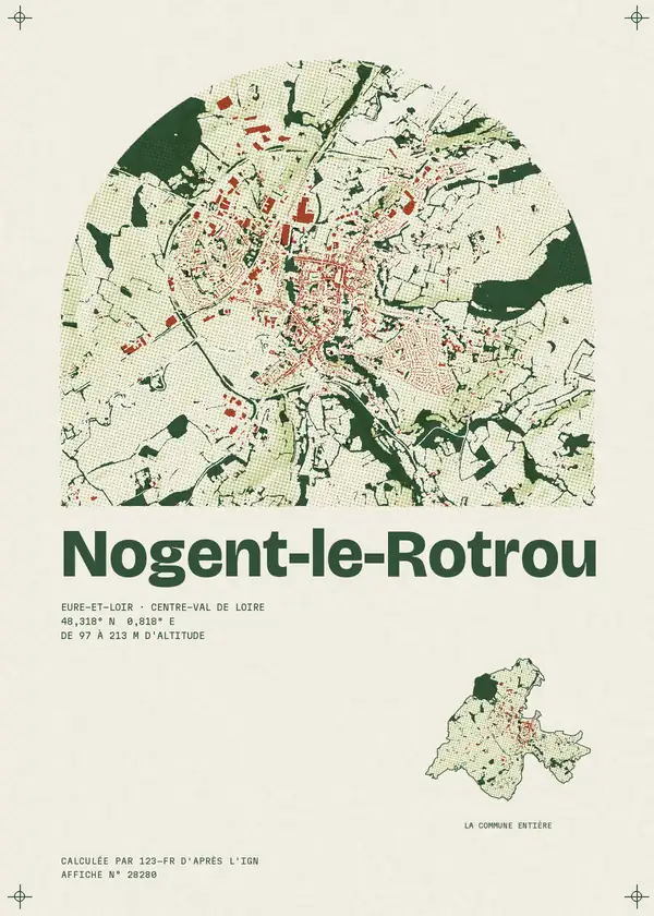 Affiche de Nogent-le-Rotrou, calculée par 123-fr d'après l'IGN