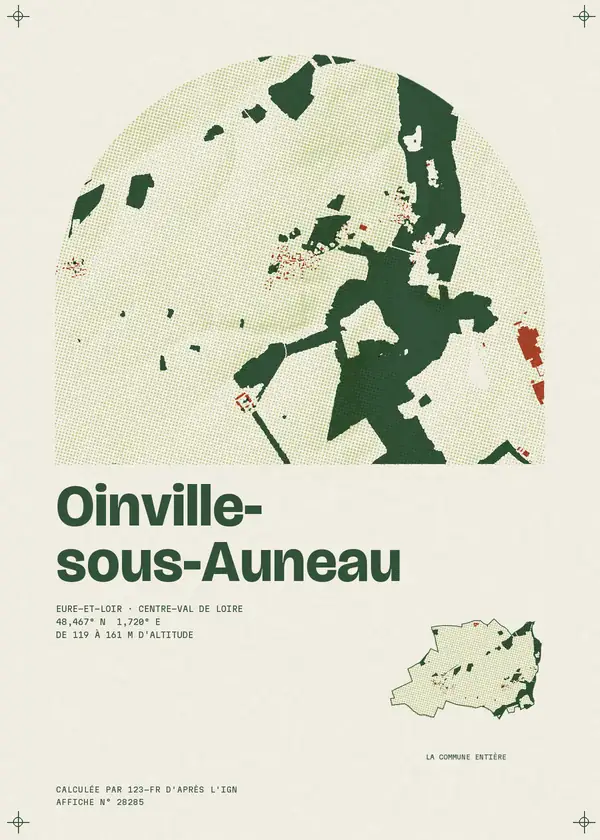 Affiche de Oinville-sous-Auneau, calculée par 123-fr d'après l'IGN