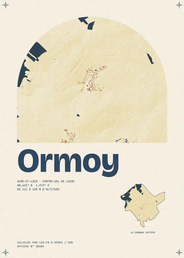 Affiche de Ormoy, calculée par 123-fr d'après l'IGN
