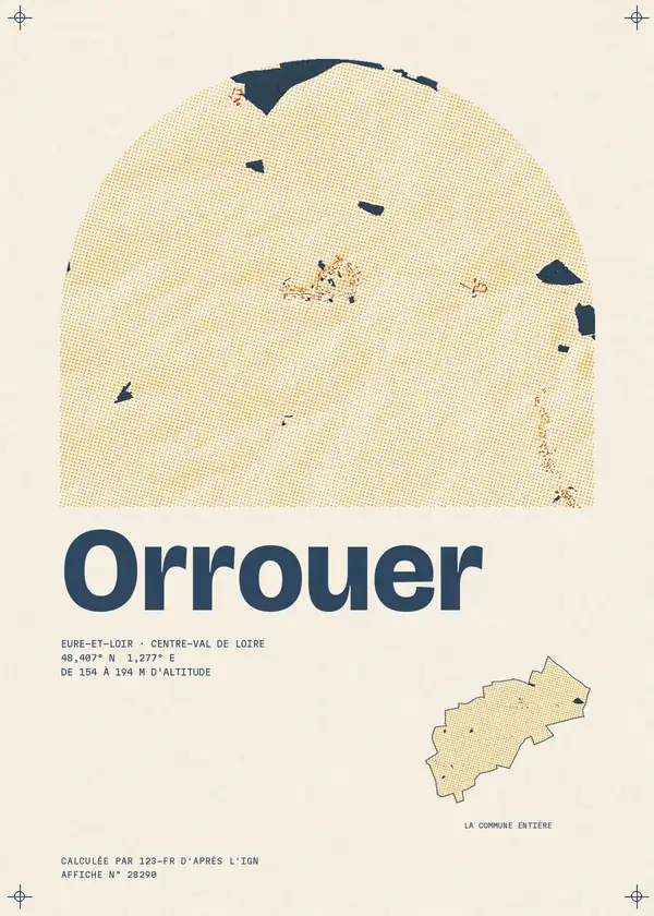Affiche de Orrouer, calculée par 123-fr d'après l'IGN