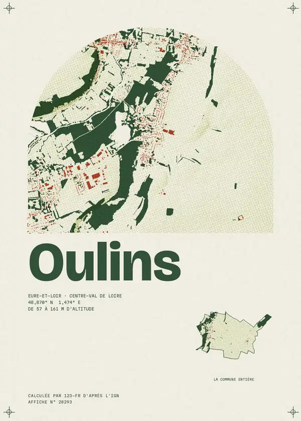 Affiche de Oulins, calculée par 123-fr d'après l'IGN