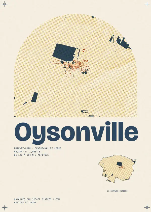 Affiche de Oysonville, calculée par 123-fr d'après l'IGN