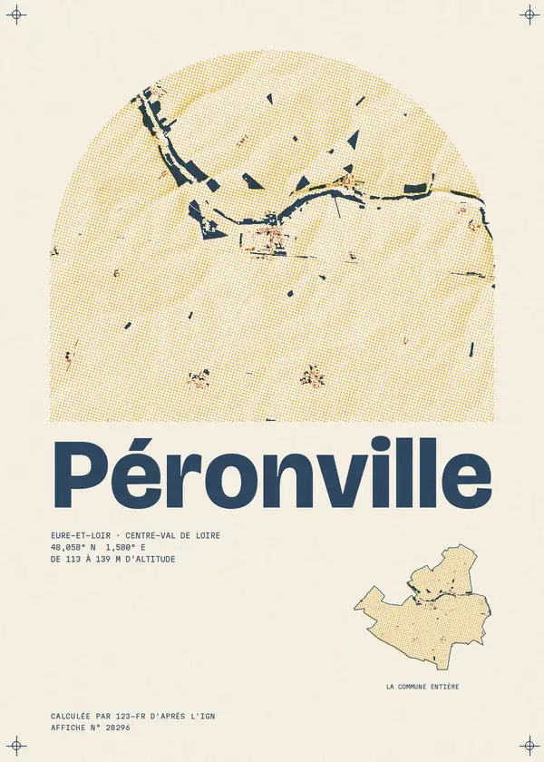Affiche de Péronville, calculée par 123-fr d'après l'IGN