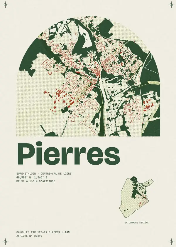 Affiche de Pierres, calculée par 123-fr d'après l'IGN