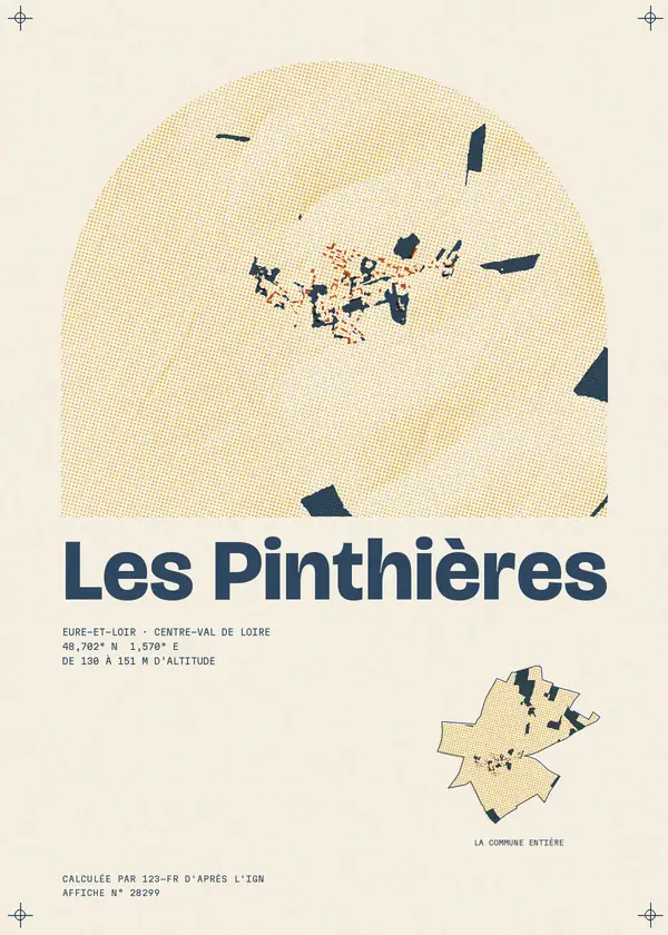 Affiche de Les Pinthières, calculée par 123-fr d'après l'IGN