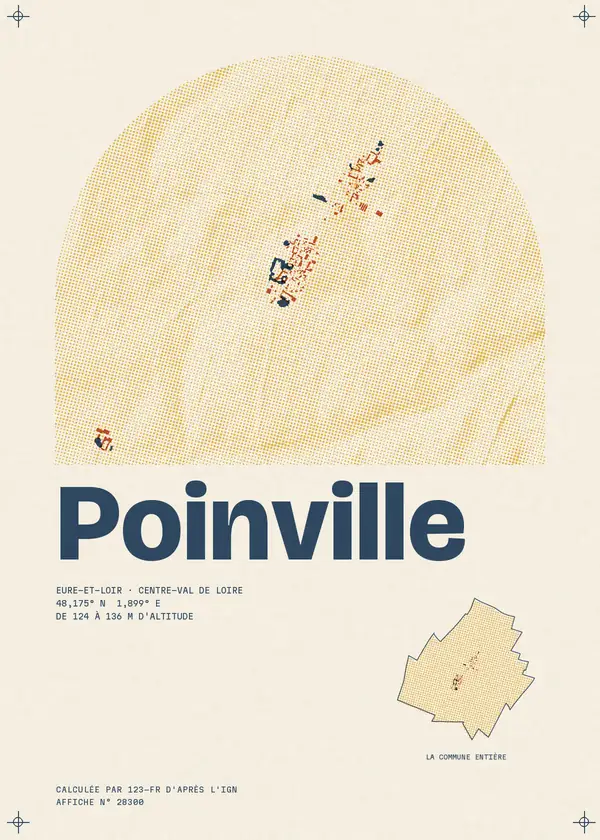 Affiche de Poinville, calculée par 123-fr d'après l'IGN