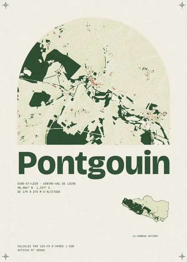 Affiche de Pontgouin, calculée par 123-fr d'après l'IGN