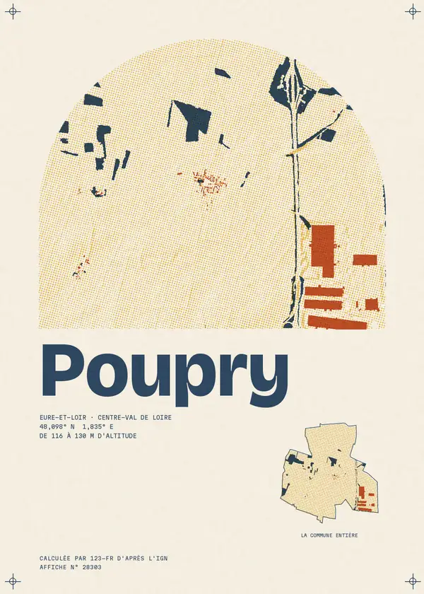 Affiche de Poupry, calculée par 123-fr d'après l'IGN