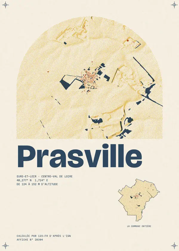 Affiche de Prasville, calculée par 123-fr d'après l'IGN