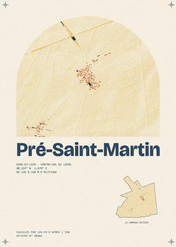 Affiche de Pré-Saint-Martin, calculée par 123-fr d'après l'IGN