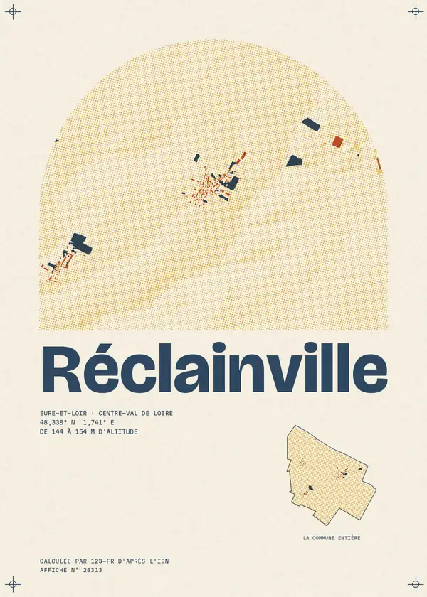 Affiche de Réclainville, calculée par 123-fr d'après l'IGN