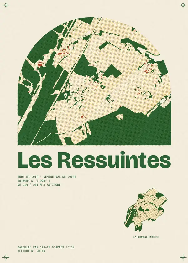 Affiche de Les Ressuintes, calculée par 123-fr d'après l'IGN
