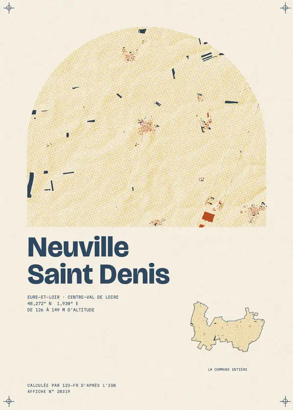 Affiche de Neuville Saint Denis, calculée par 123-fr d'après l'IGN