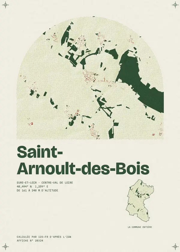 Affiche de Saint-Arnoult-des-Bois, calculée par 123-fr d'après l'IGN