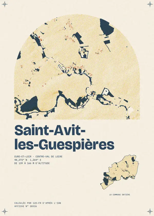 Affiche de Saint-Avit-les-Guespières, calculée par 123-fr d'après l'IGN