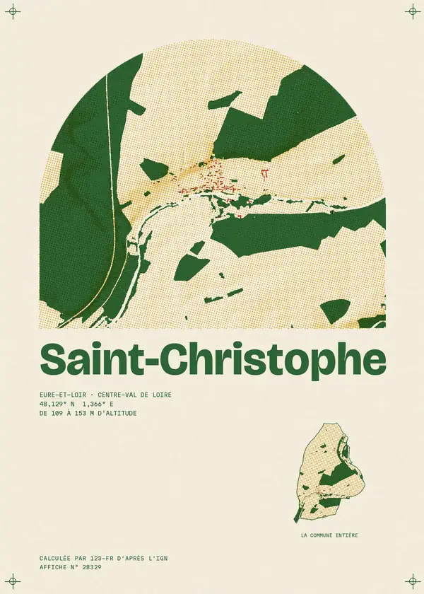 Affiche de Saint-Christophe, calculée par 123-fr d'après l'IGN