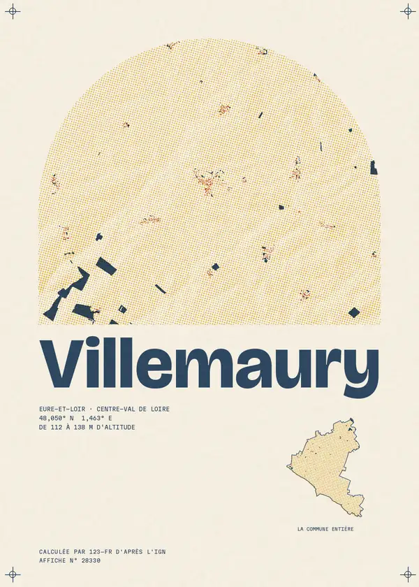 Affiche de Villemaury, calculée par 123-fr d'après l'IGN