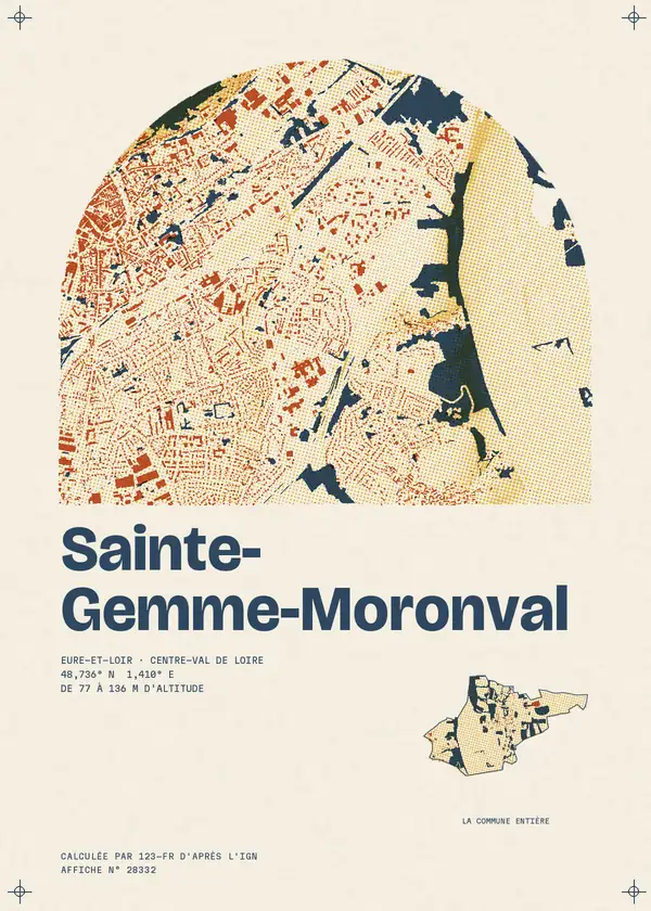 Affiche de Sainte-Gemme-Moronval, calculée par 123-fr d'après l'IGN