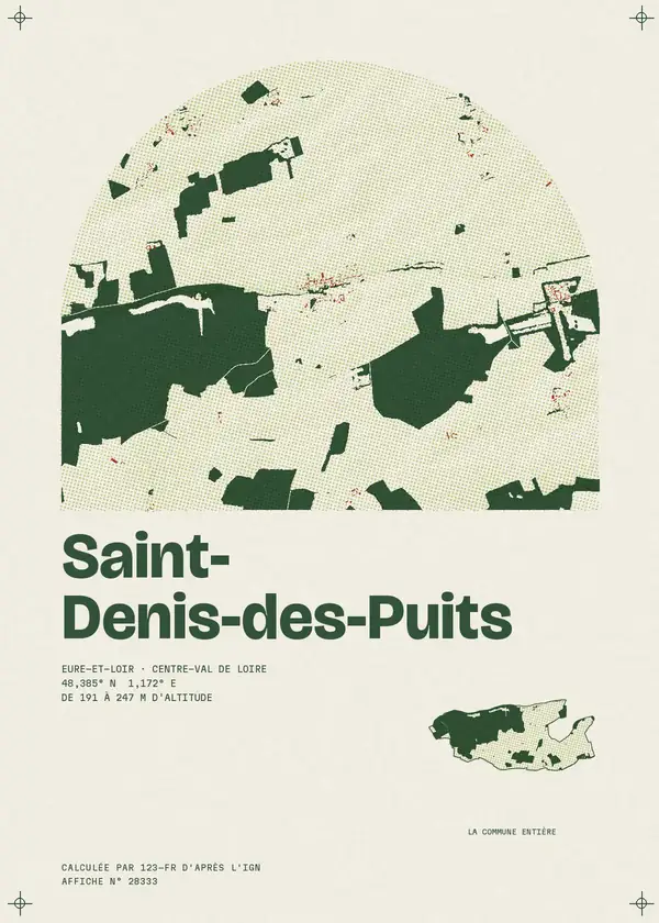 Affiche de Saint-Denis-des-Puits, calculée par 123-fr d'après l'IGN