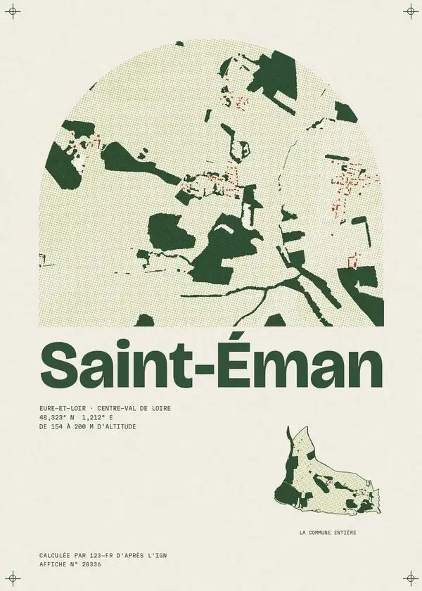 Affiche de Saint-Éman, calculée par 123-fr d'après l'IGN