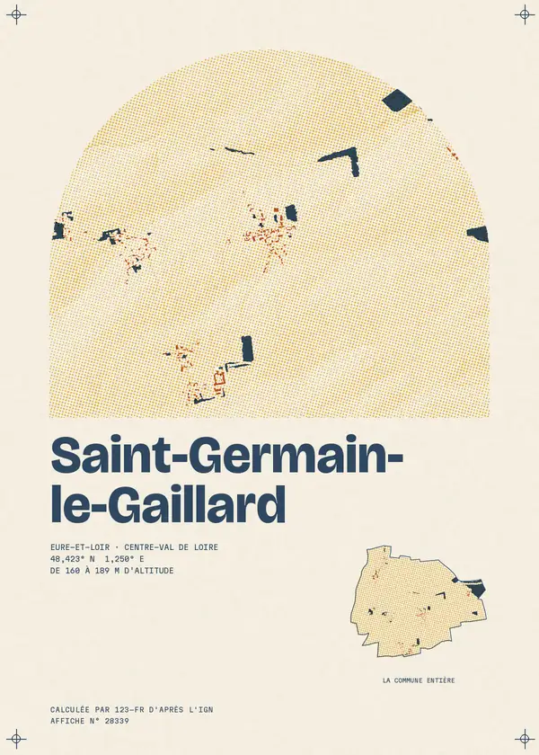 Affiche de Saint-Germain-le-Gaillard, calculée par 123-fr d'après l'IGN