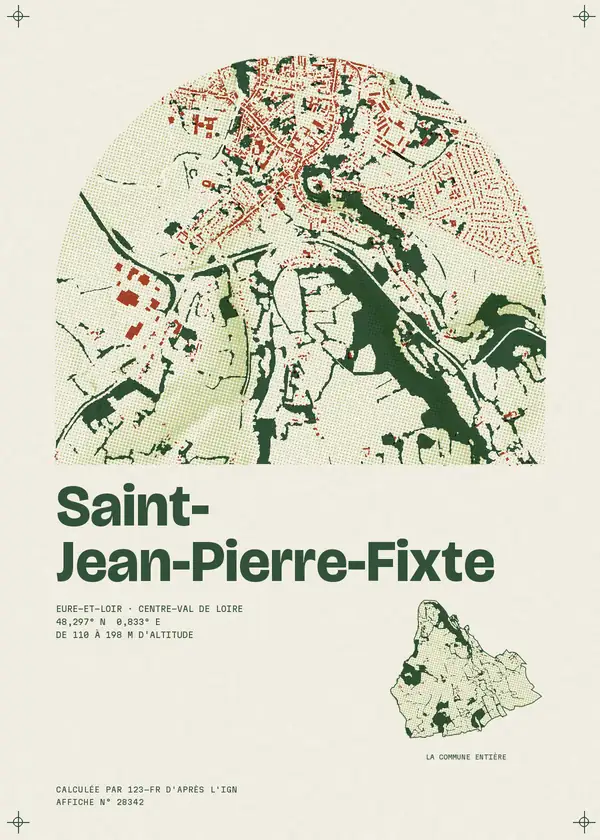 Affiche de Saint-Jean-Pierre-Fixte, calculée par 123-fr d'après l'IGN