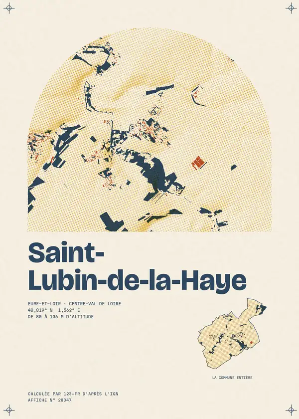 Affiche de Saint-Lubin-de-la-Haye, calculée par 123-fr d'après l'IGN