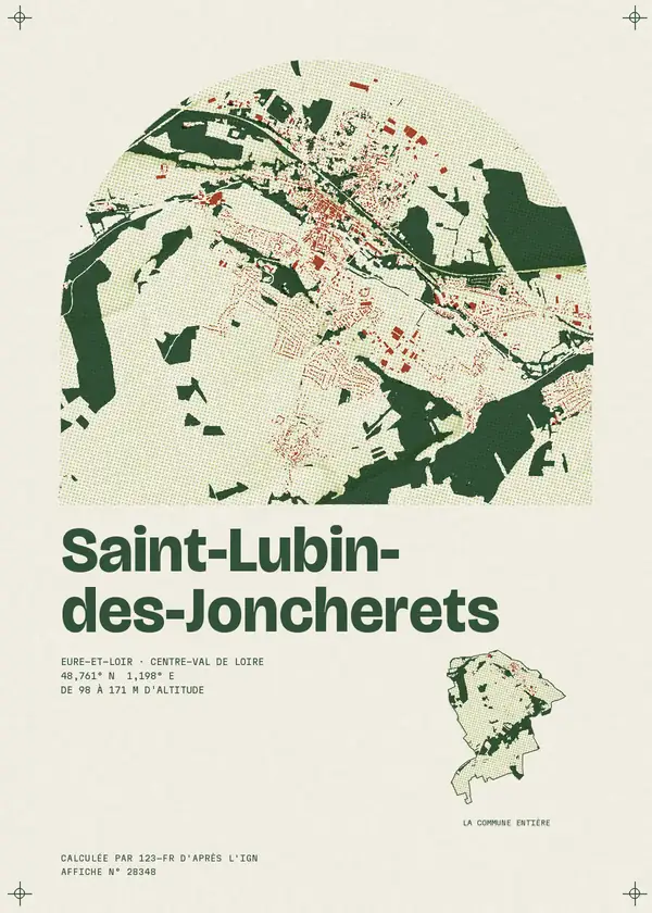 Affiche de Saint-Lubin-des-Joncherets, calculée par 123-fr d'après l'IGN