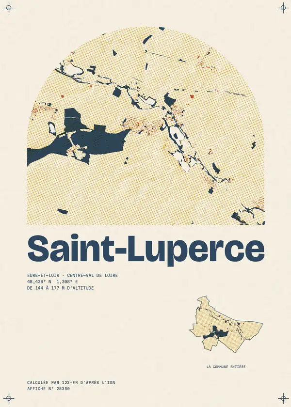 Affiche de Saint-Luperce, calculée par 123-fr d'après l'IGN
