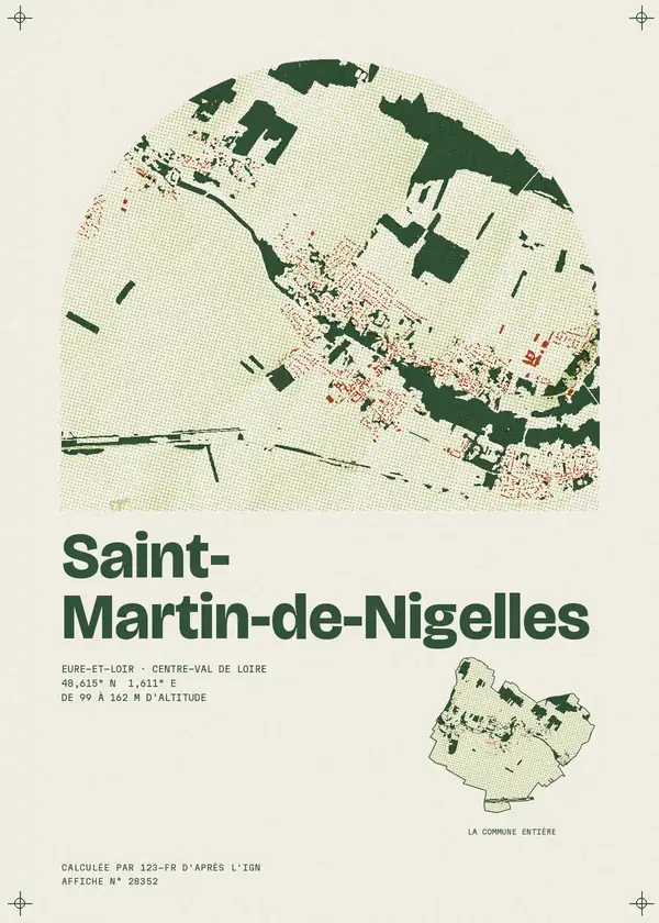 Affiche de Saint-Martin-de-Nigelles, calculée par 123-fr d'après l'IGN