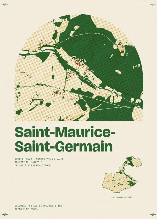 Affiche de Saint-Maurice-Saint-Germain, calculée par 123-fr d'après l'IGN