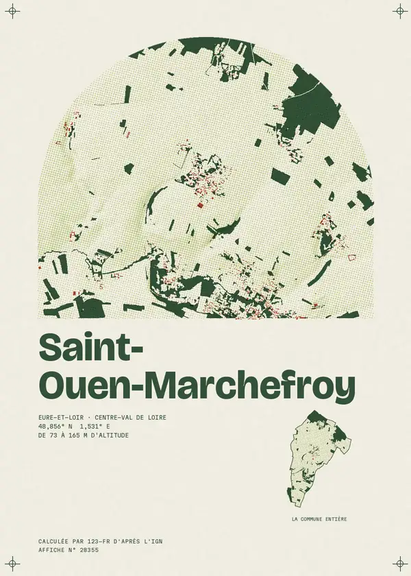 Affiche de Saint-Ouen-Marchefroy, calculée par 123-fr d'après l'IGN