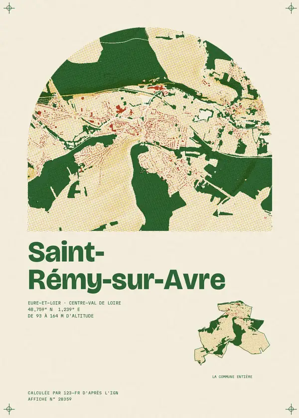 Affiche de Saint-Rémy-sur-Avre, calculée par 123-fr d'après l'IGN
