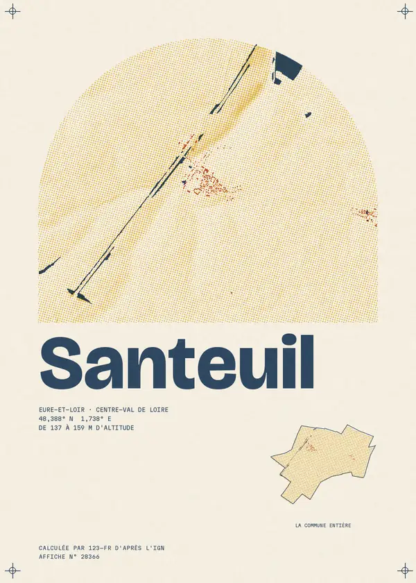 Affiche de Santeuil, calculée par 123-fr d'après l'IGN