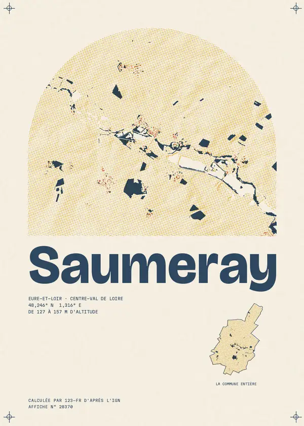 Affiche de Saumeray, calculée par 123-fr d'après l'IGN