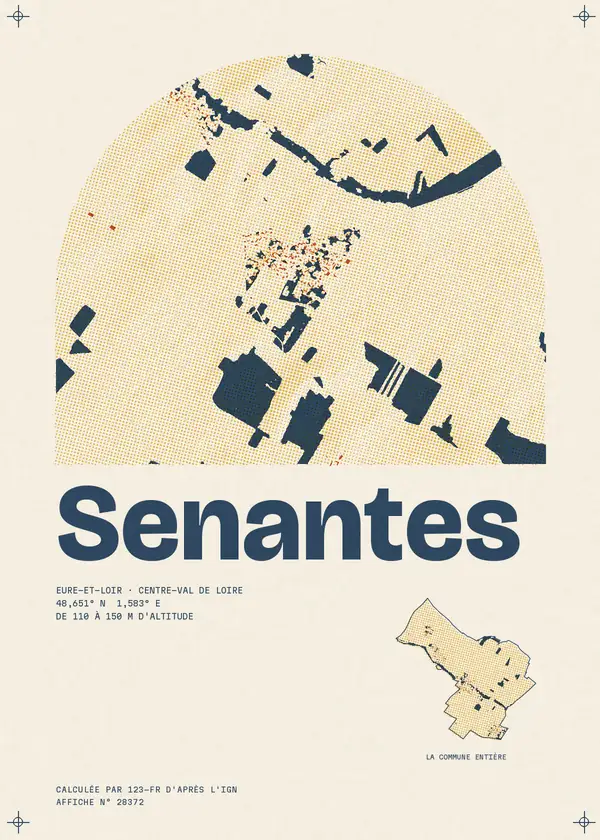 Affiche de Senantes, calculée par 123-fr d'après l'IGN