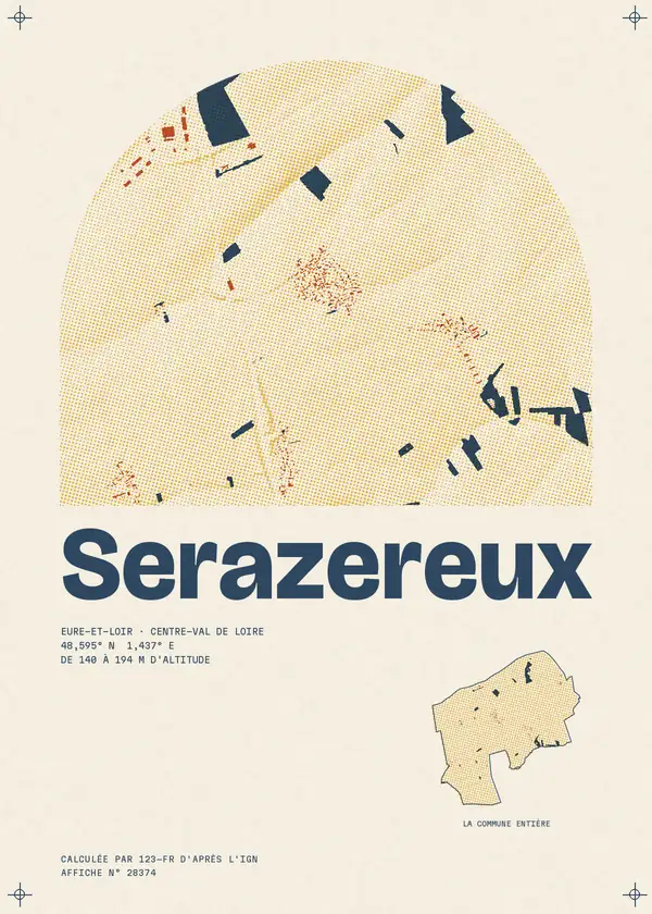 Affiche de Serazereux, calculée par 123-fr d'après l'IGN