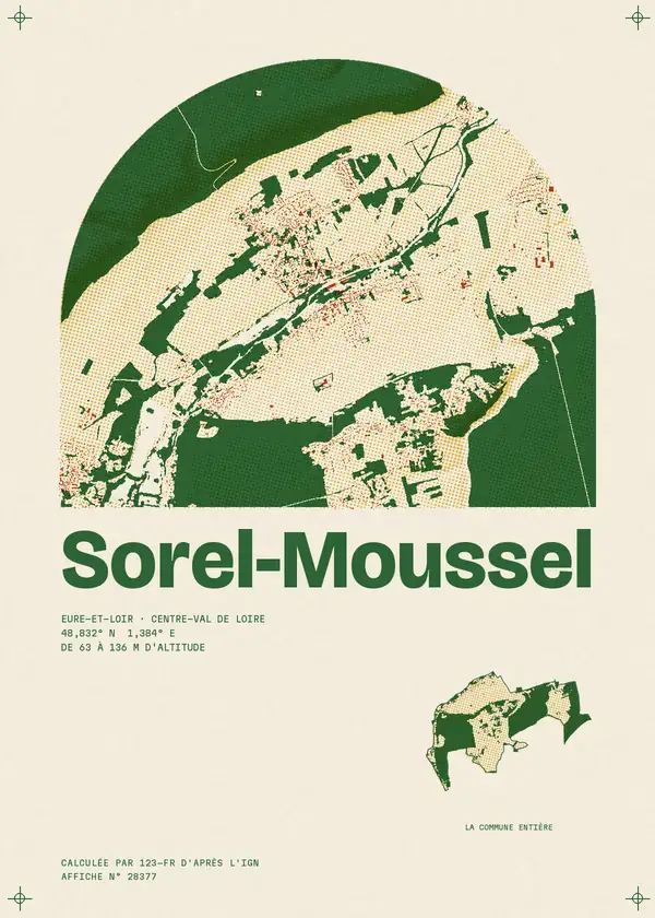 Affiche de Sorel-Moussel, calculée par 123-fr d'après l'IGN
