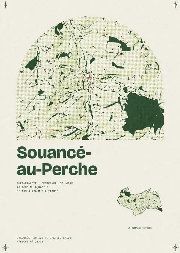 Affiche de Souancé-au-Perche, calculée par 123-fr d'après l'IGN