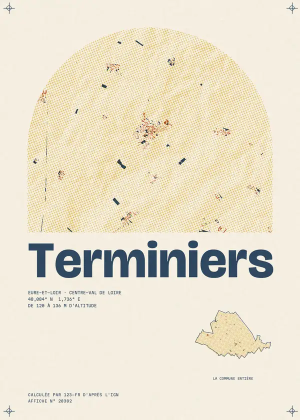 Affiche de Terminiers, calculée par 123-fr d'après l'IGN