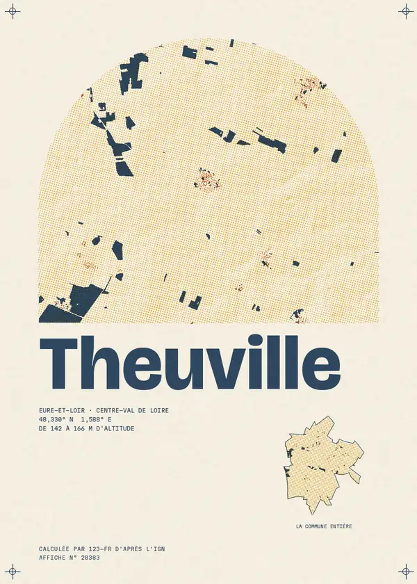 Affiche de Theuville, calculée par 123-fr d'après l'IGN